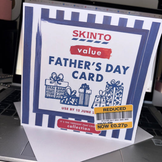 Funny Reduced Father’s Day Card – 6x6 Inch Greeting Card with Envelope | Humorous Dad Joke Card | Novelty Father’s Day Gift