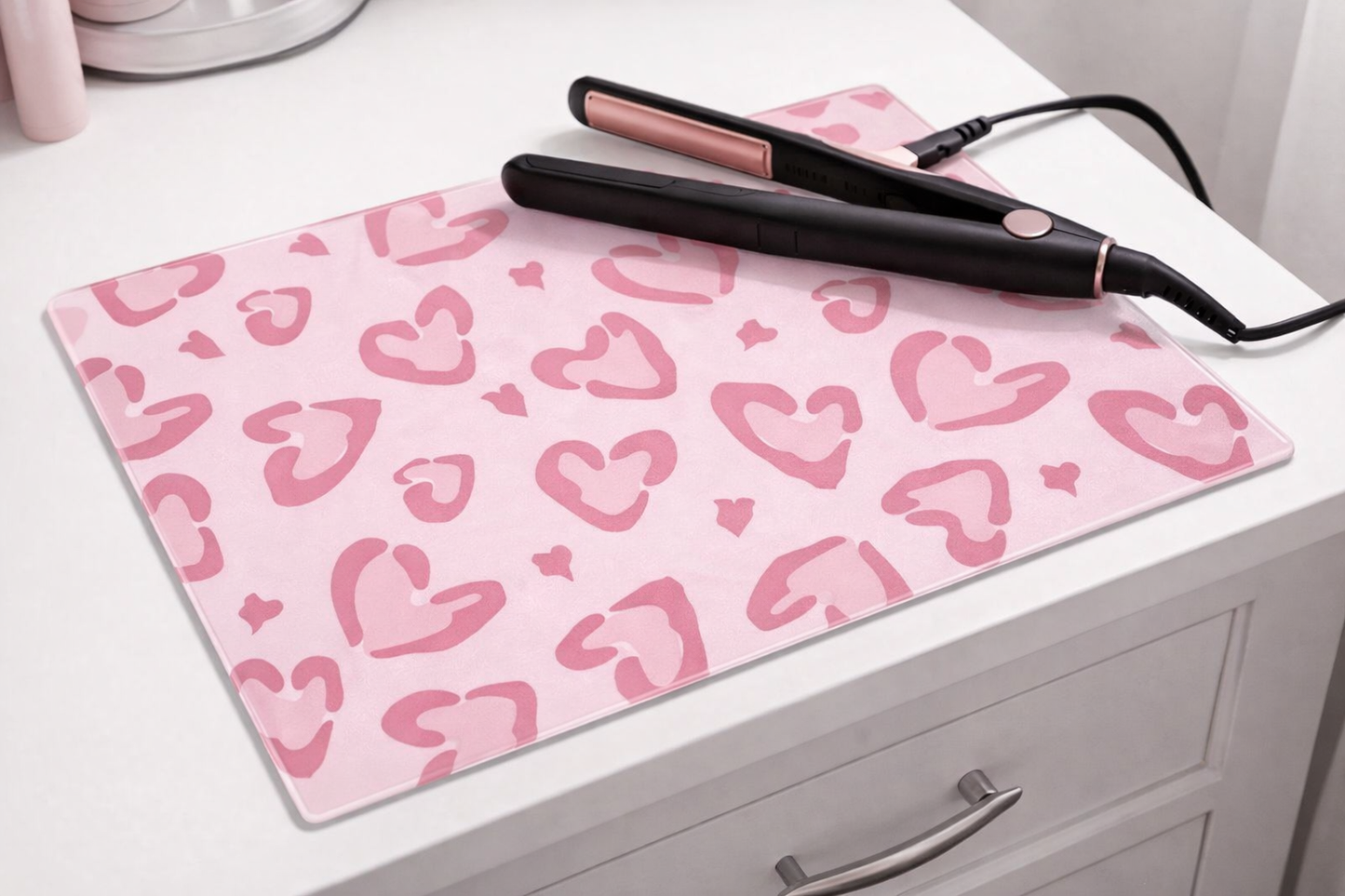 Pink Aesthetic Glass Chopping Board PNG Bundle – 5 Sublimation Designs + Styled Mockups | Digital Download