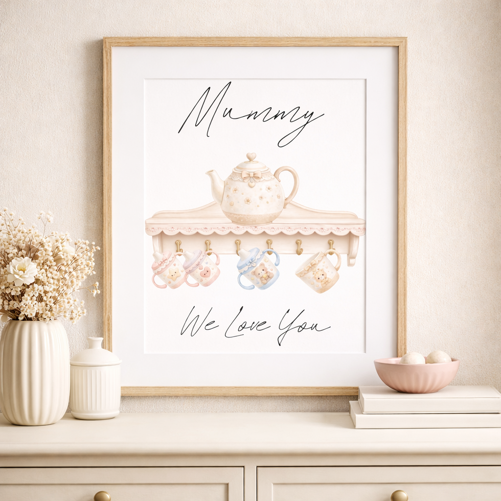 Pastel Tea Pot & Sippy Cup Clipart Set – Cute Coquette Nursery Illustration Bundle | Digital Download