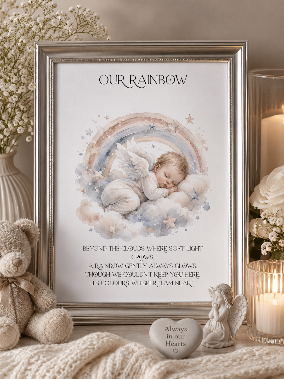 Baby Loss Memorial Print A4 | Stillborn & Pregnancy Loss Poem | Bereavement Gift | Rainbow Baby | Sympathy Keepsake | Unframed