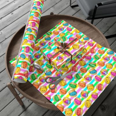 A3 Kawaii Dumpling Wrapping Paper Sheets | Cute Pastel Gift Wrap | Funny Food Gift Wrap | Colourful Aesthetic Wrapping Paper | Choice of 4 Designs