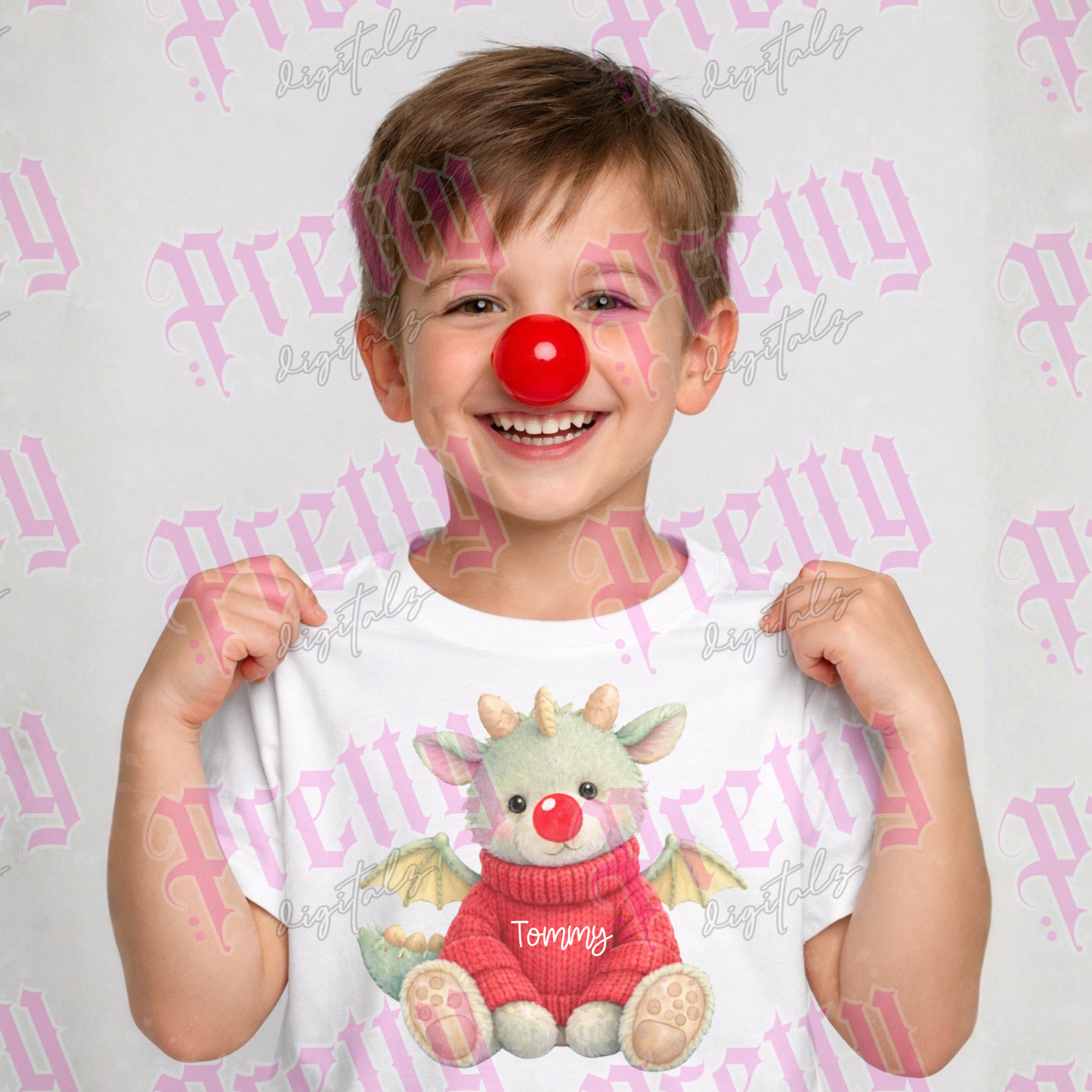 Red Nose Day Plush Animal Bundle PNG – Watercolour Nursery Animals Digital Download + FREE Mockup
