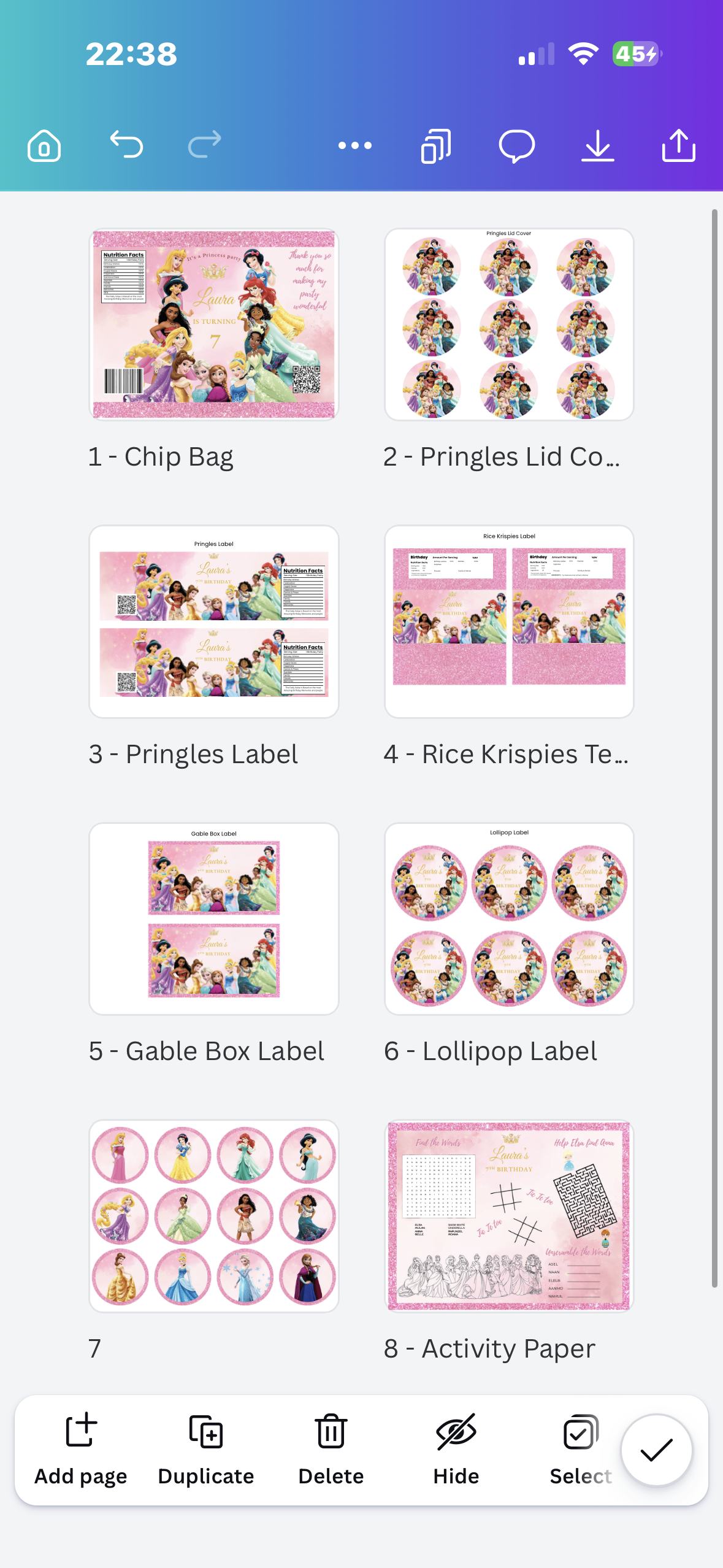 Princess party favours printables