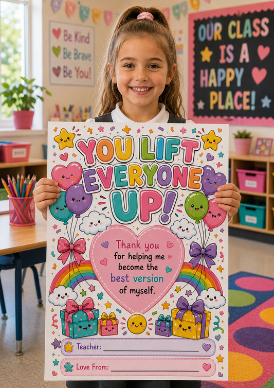 Pay What You Can Afford |Personalised Teacher Appreciation Print | Thank You Teacher Gift | End of School Year Keepsake | Nursery Teacher Present | A4 Glossy Photo Print