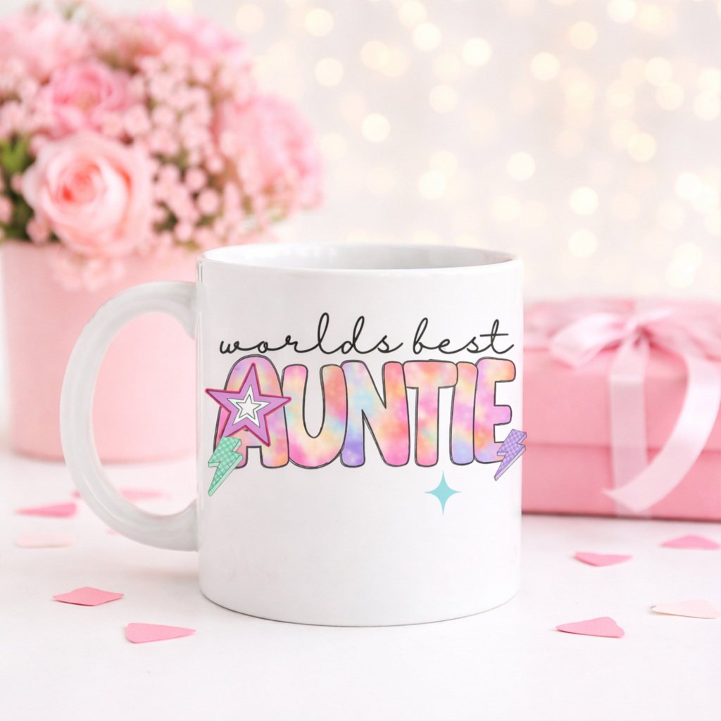 World’s Best Bestie, Friend, Niece, Sister & Auntie – Pastel Rainbow Typography Digital Download | Sublimation, DTF & UVDTF PNG
