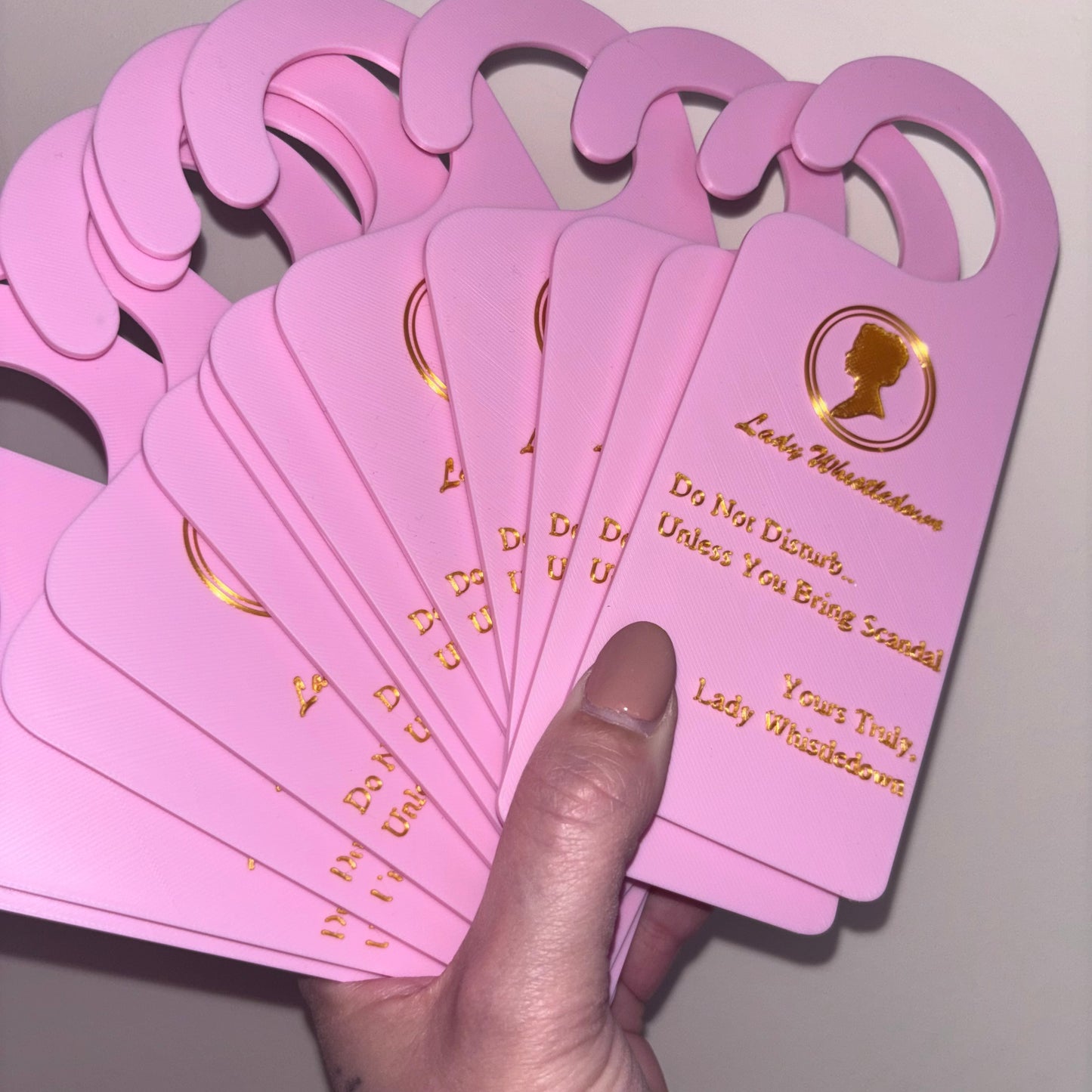 Regency Gossip Door Hanger – “Do Not Disturb Unless You Bring Scandal” | 3D Printed Aesthetic Room Decor