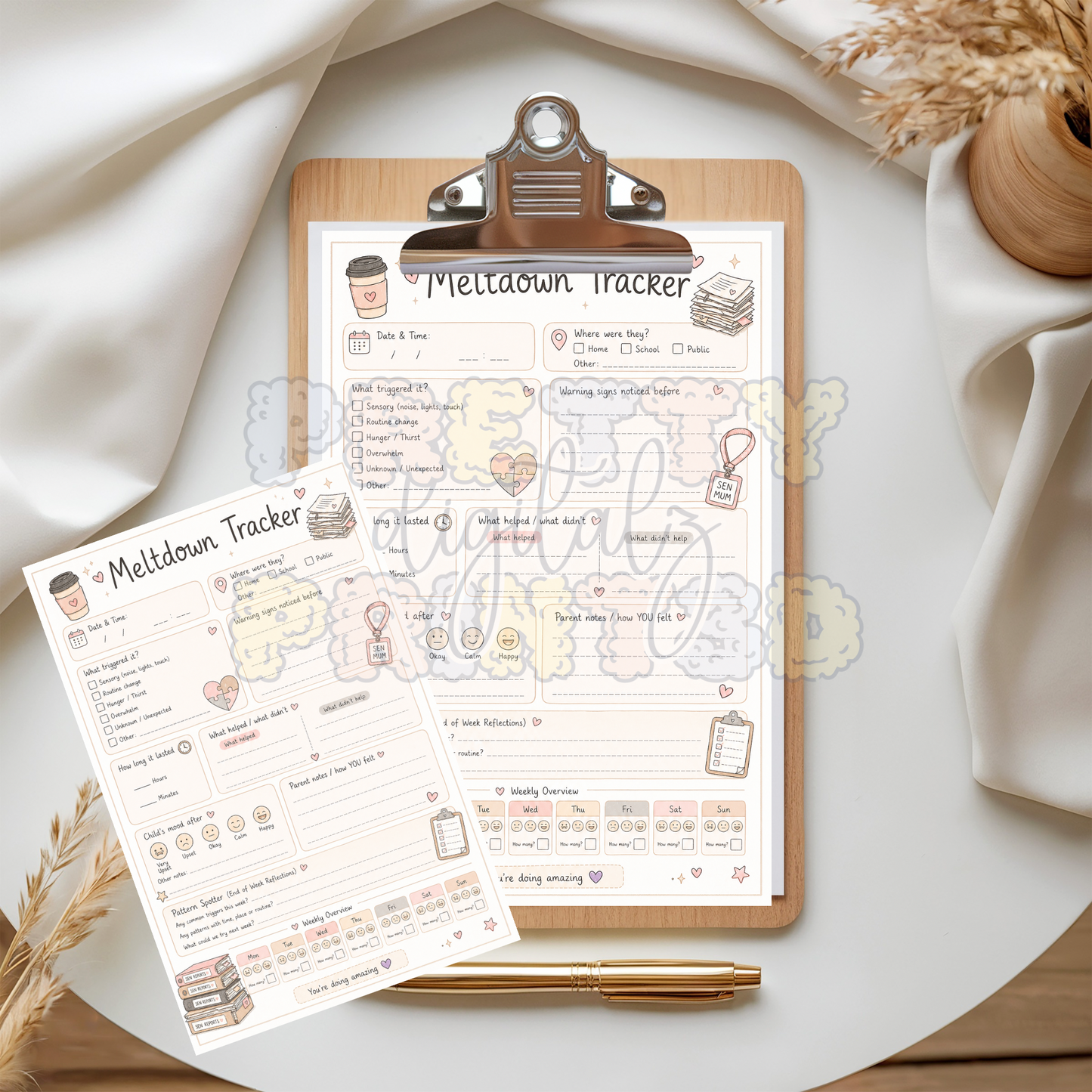 Meltdown Tracker Bundle — 4 Digital Files | Print at Home or Sell as Physical Product | SEN Parent Resource