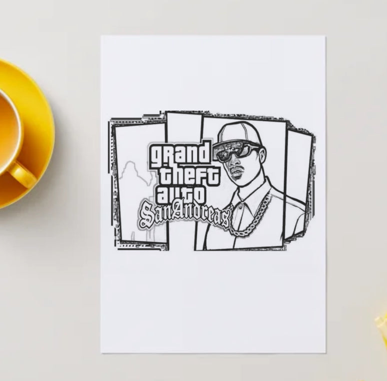 GTA colouring book pdf digital download