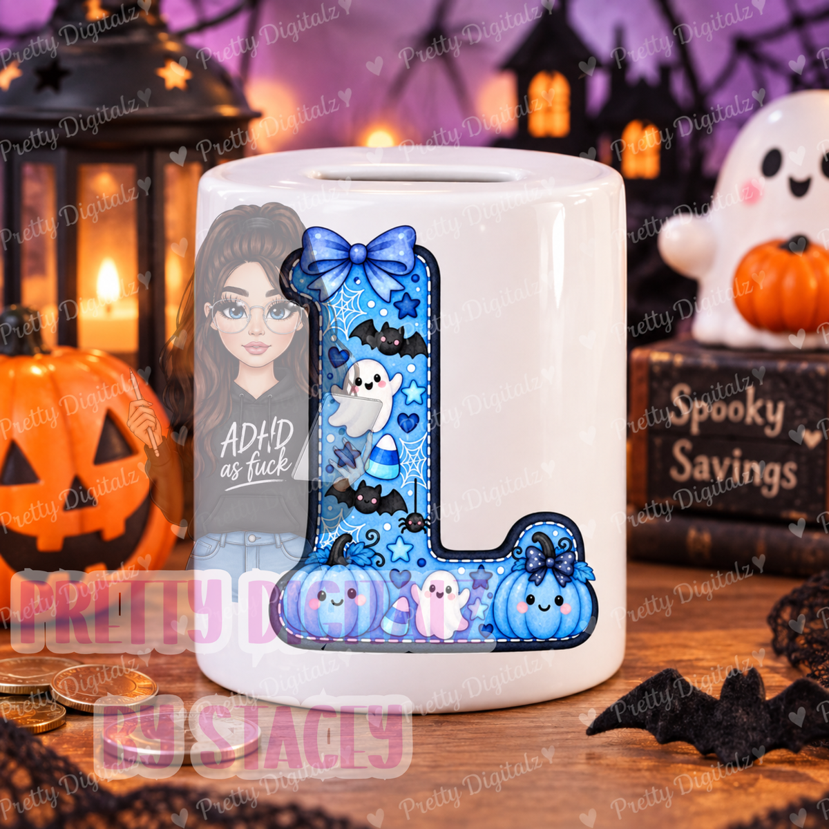 ๐ Blue Halloween AโZ Alphabet PNG Set | Cute Spooky Alpha Digital Download