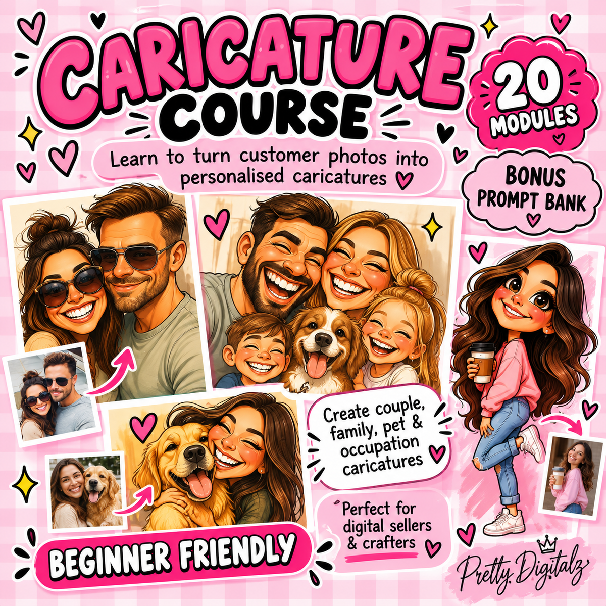 Caricature Creation Course | Learn to Turn Customer Photos Into Personalised Caricature Art | 20 Module Facebook Course | Pre Order Starts 28th