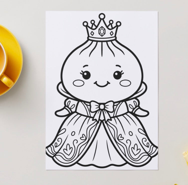 Squishy dumpling pdf digital download colouring book 21 pages