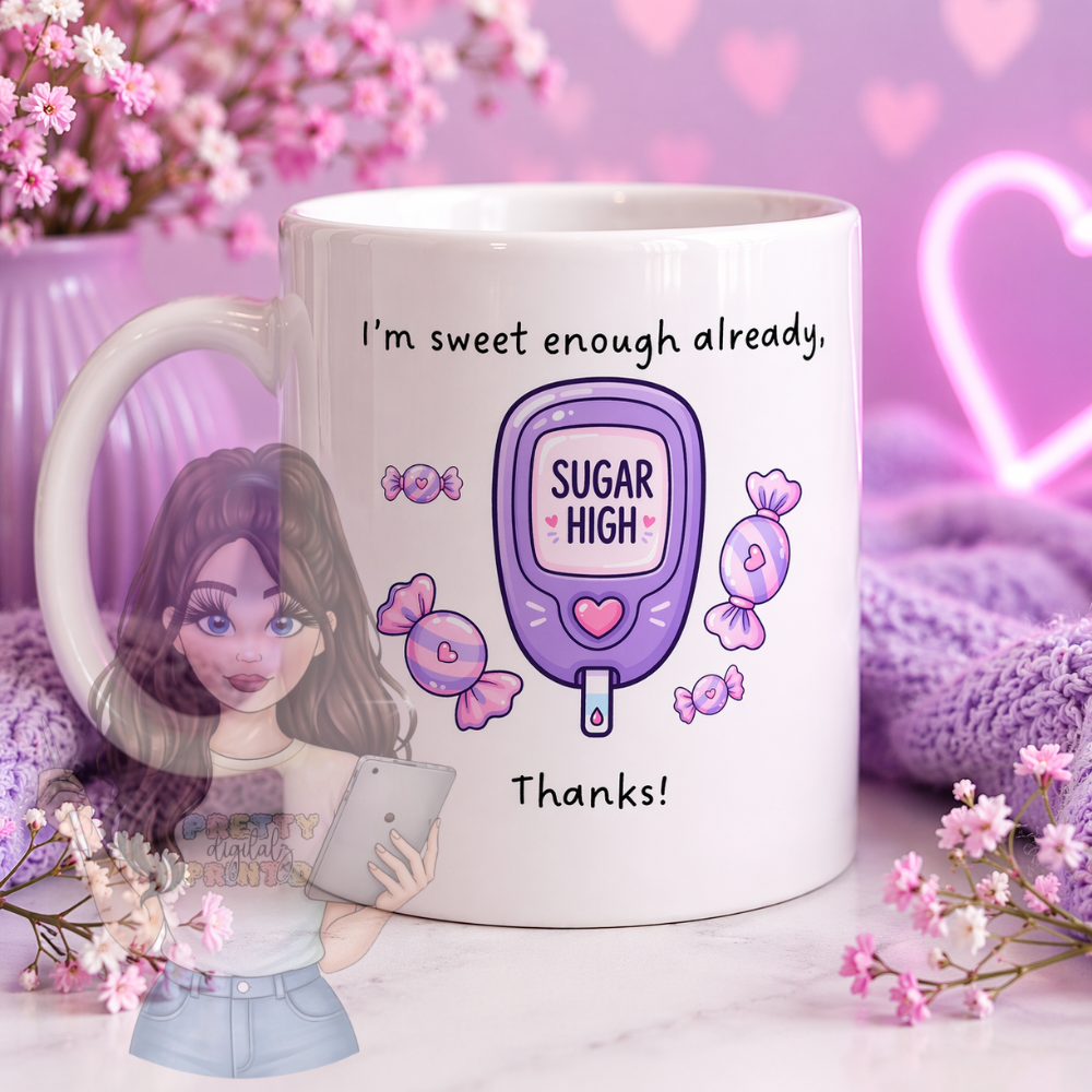 Funny Type 1 Diabetes Mug | T1D Coffee Mug | Diabetic Humour Gift | Insulin Mug | Coffee Lover Gift | Type One Diabetes Awareness | 11oz Ceramic Mug