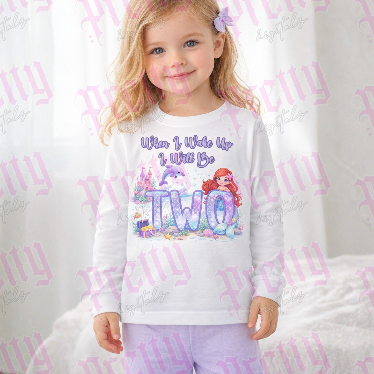 Mermaid Birthday 1–10 “When I Wake Up” PNG Bundle | DTF, UV DTF & Sublimation Digital Download