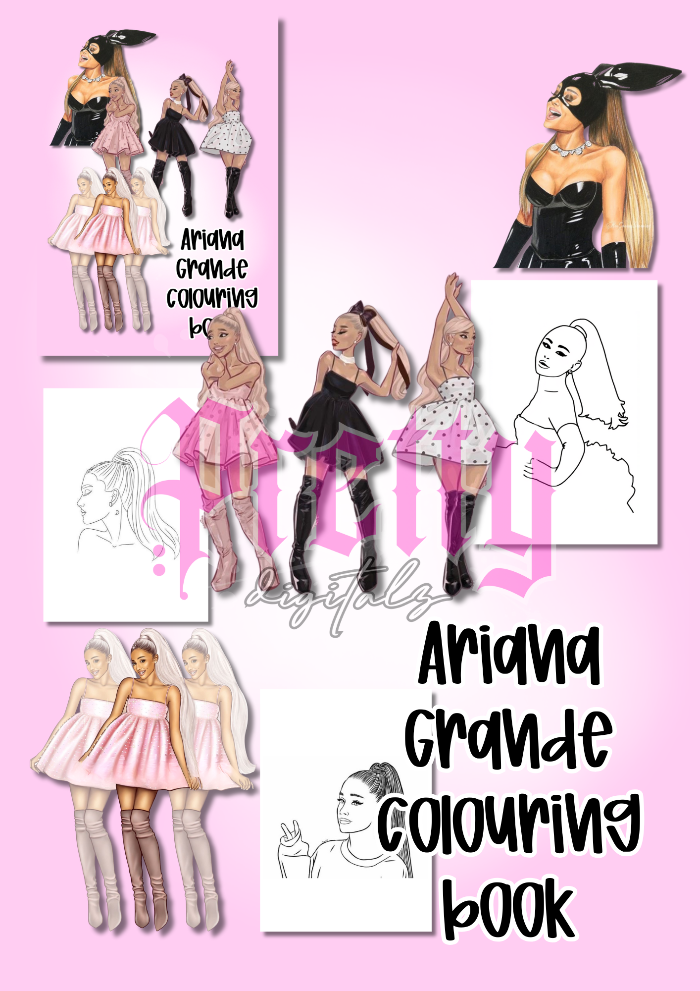 20 page Ariana grande colouring book