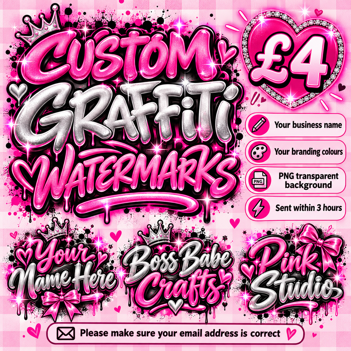 CUSTOM AIRBRUSH GRAFFITI WATERMARK 💖🎨