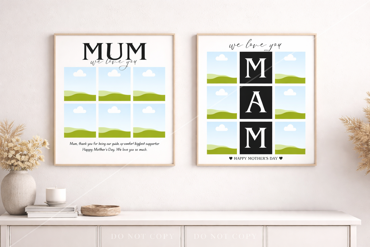 Editable Mum Photo Collage Template – Canva Drag & Drop Frame | Mother’s Day Photo Gift | MUM / MAMA Picture Frame Printable | Instant Digital Download