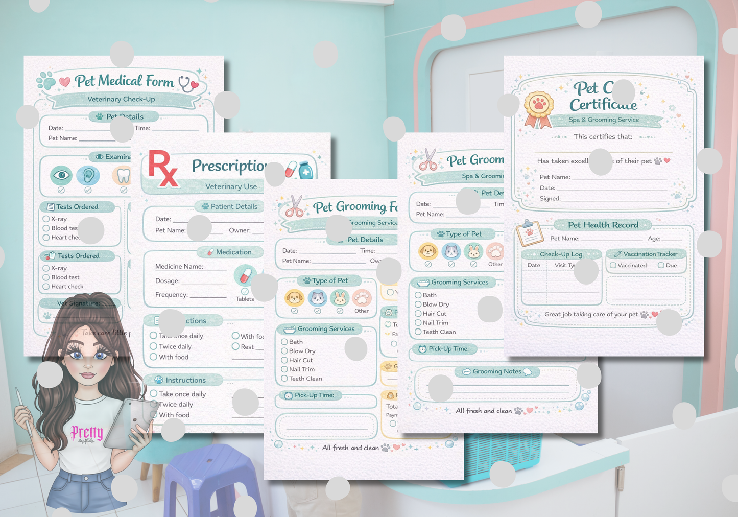 Kids Vet Clinic Printable Bundle | Pretend Play Vet Kit | Pet Care Role Play Pack | Veterinary Activity Sheets | Instant Download
