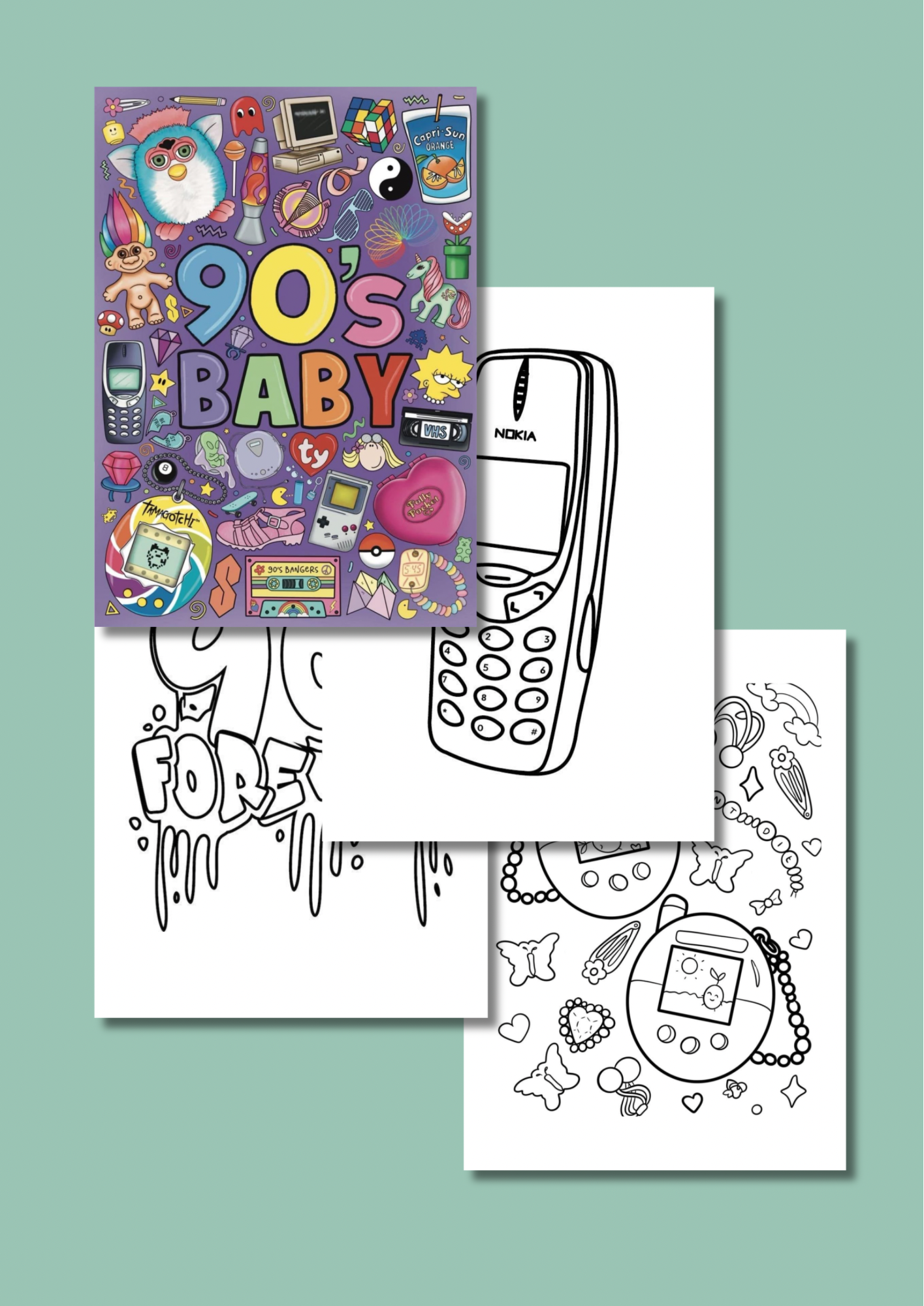 90s baby colouring download