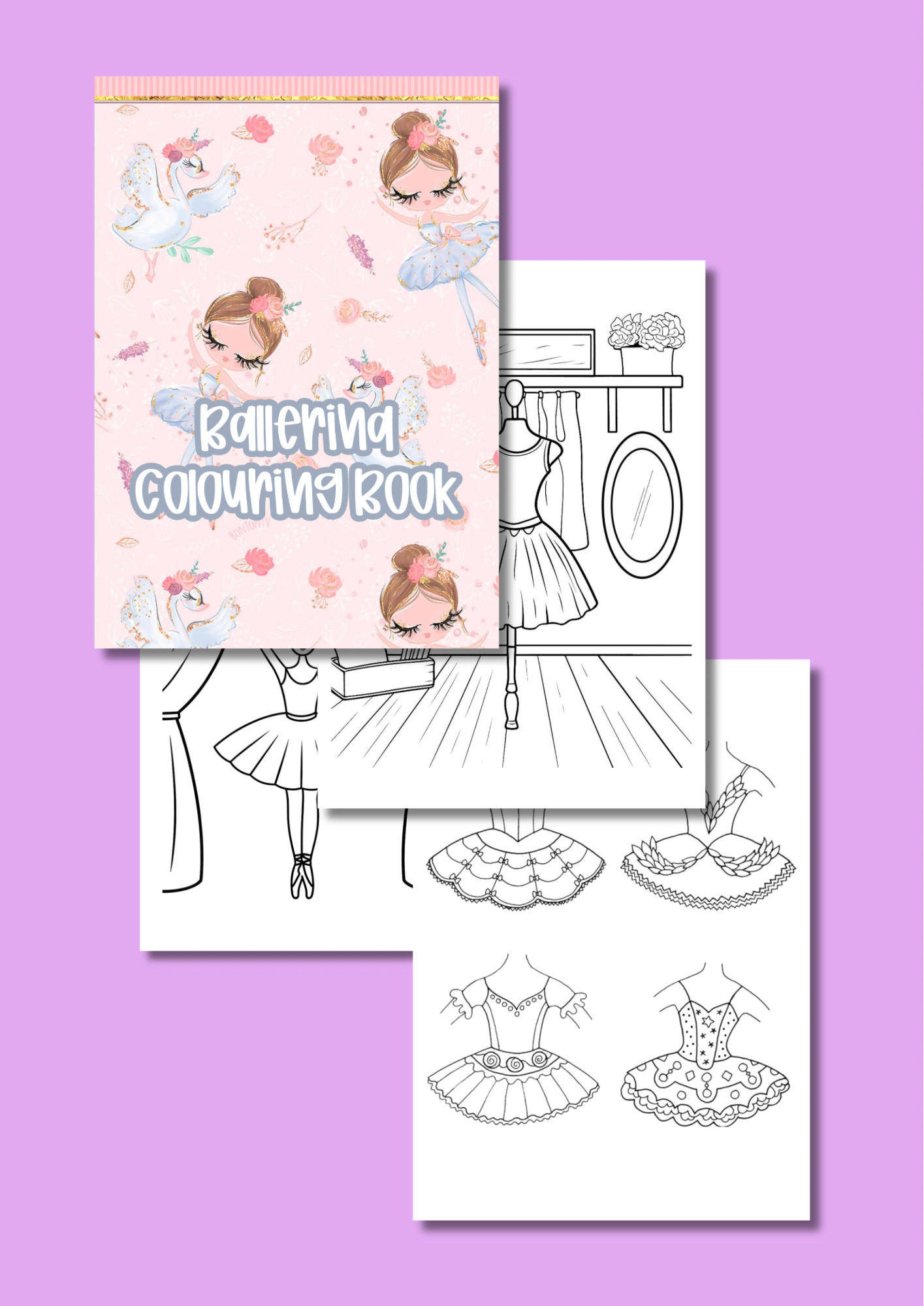 Ballerina colouring book digital