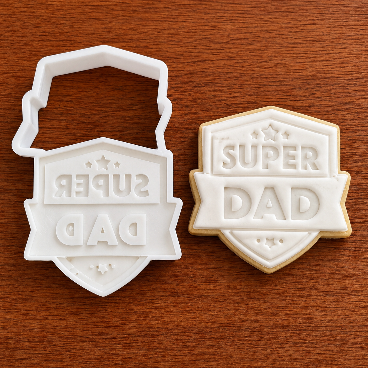 Father’s Day Cookie Cutter & Stamp Set | Best Dad / Super Dad Cookie Embosser | Father’s Day Baking Activity for Kids