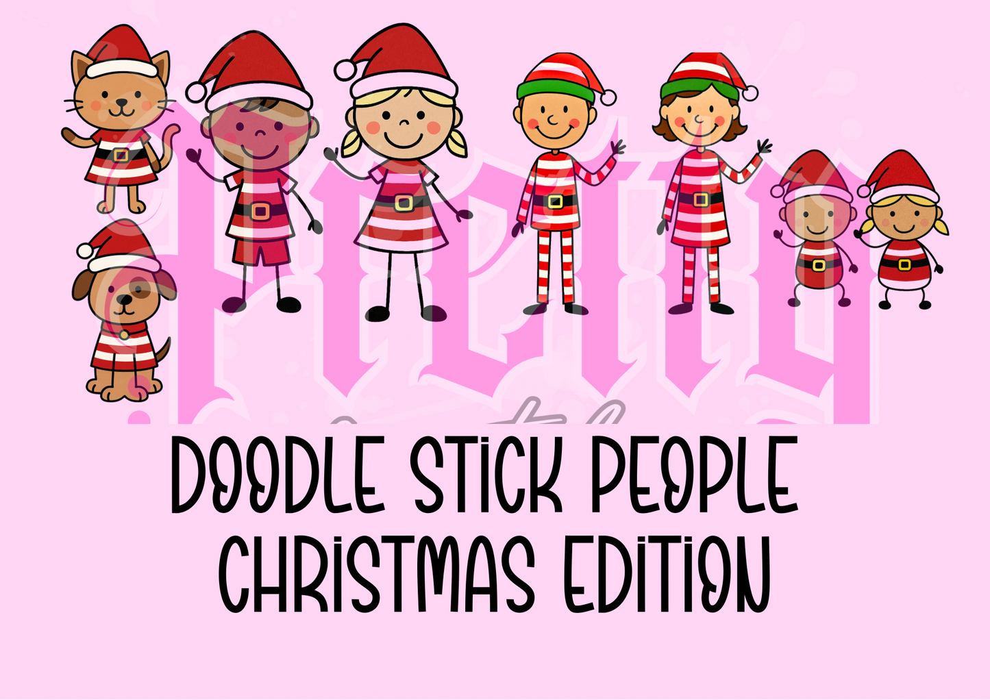 Doodle Stick People β Christmas Edition π | Festive Family Clipart Bundle