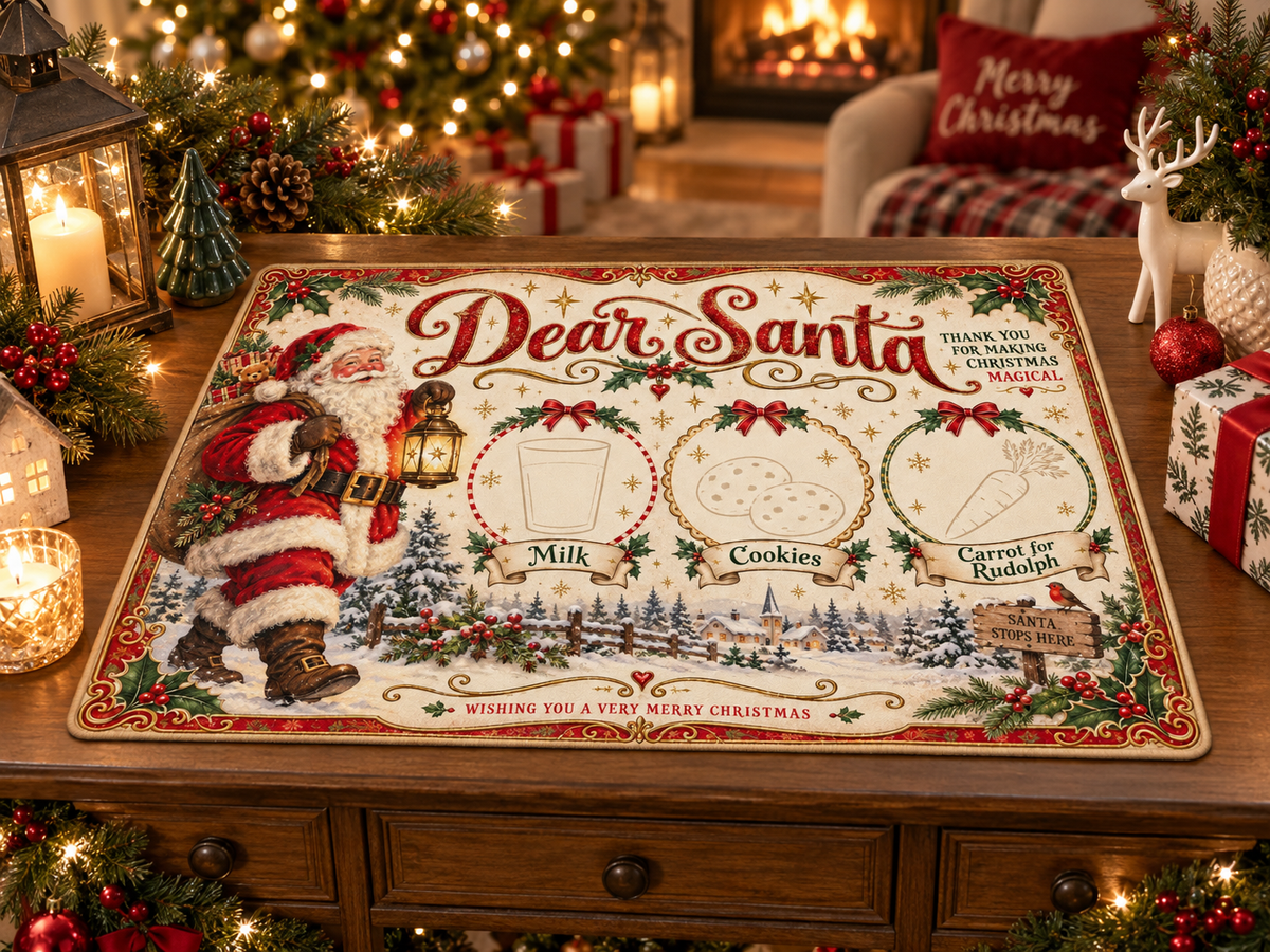 10 Vintage Santa Treat Mat Designs | Christmas Eve Snack Mat Bundle | Milk Cookies & Carrot for Rudolph | Digital Download