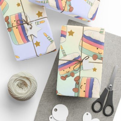 A3 Cute Birthday Cake Wrapping Paper Sheets | Pastel Kawaii Gift Wrap | Kids Birthday Wrapping Paper | Aesthetic Cake Pattern | Choice of 4 Designs