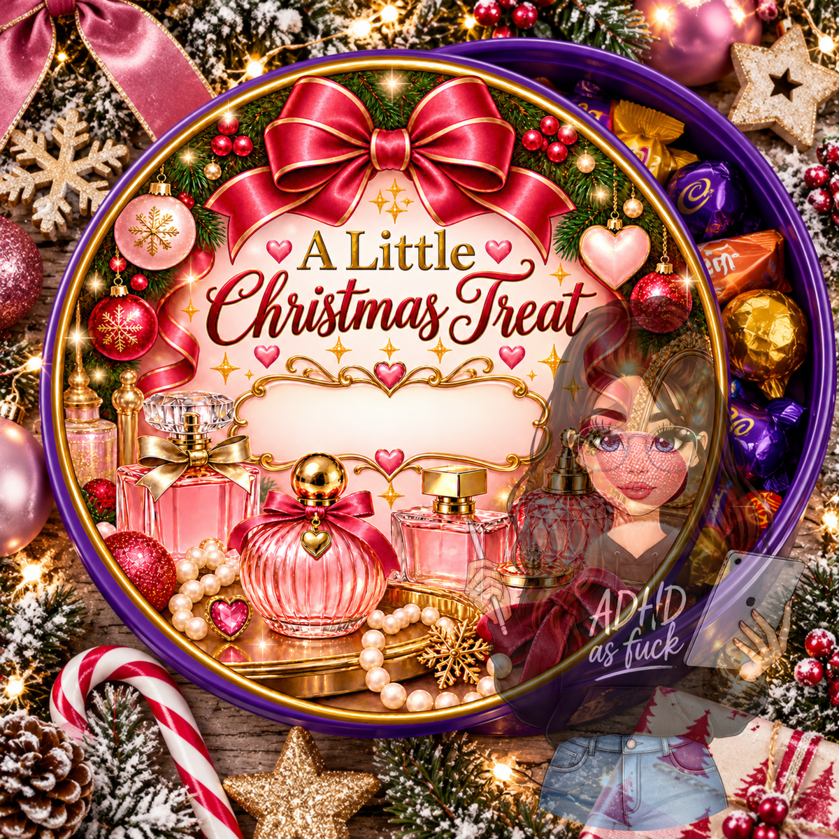 Teen Christmas Treat Topper Sticker PNG Bundle – Set of 10 | Personalised Christmas Chocolate Tub Designs | Digital Download