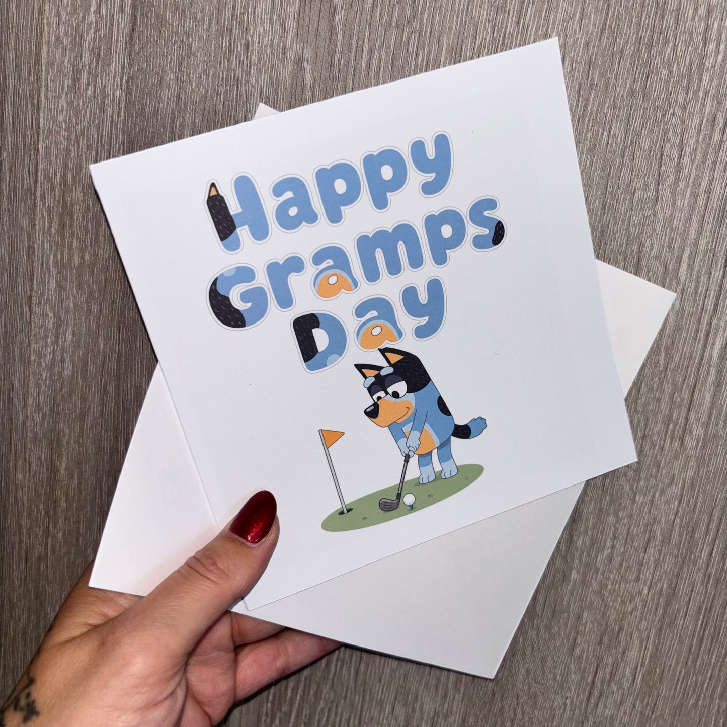 Bluey Inspired Father’s Day Card | Daddy, Pops, Grandad & Gramps Day Cards | Cute Kids Father’s Day Greeting Card | Handmade Card for Dad