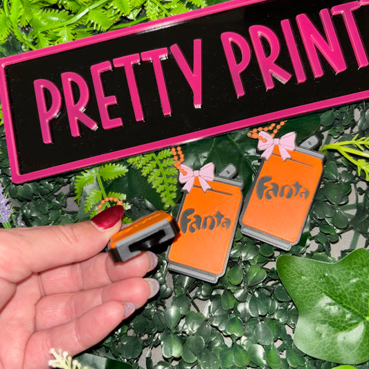 Fanta Can Keyring Bottle Opener – 3D Printed Soda Keychain – Cute Coquette Bag Charm – Fizzy Drink Lover Gift