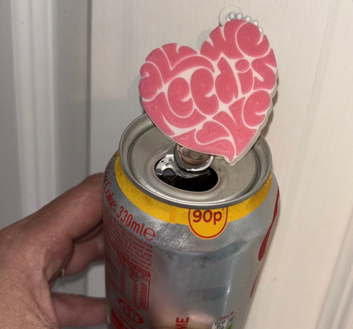 All I Need Is Love Can Opener | Nail Saver Can Tab Opener | Acrylic Can Lid Lifter | Soda Can Opener Tool | Cute Gift for Her | No Broken Nails Tool