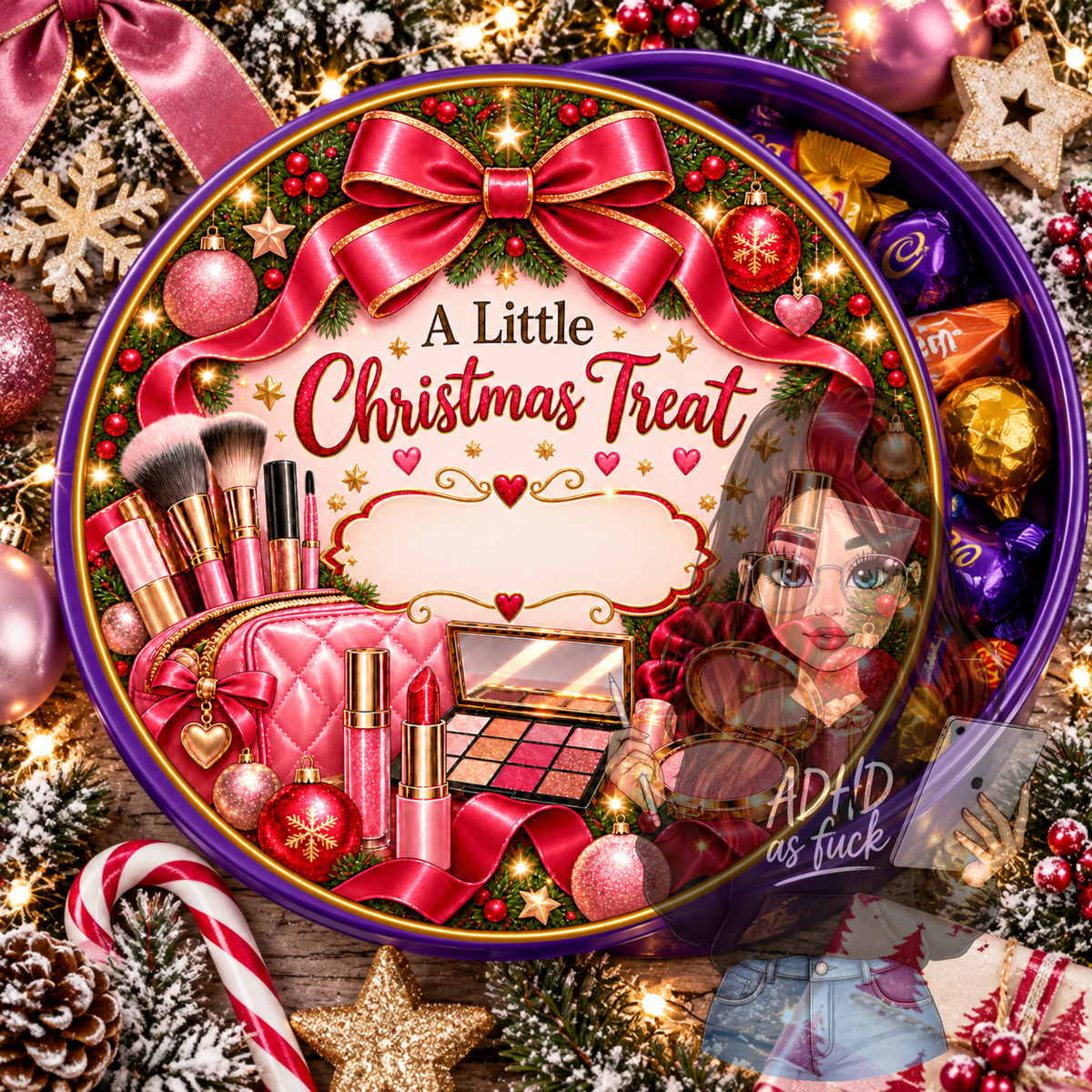 Teen Christmas Treat Topper Sticker PNG Bundle – Set of 10 | Personalised Christmas Chocolate Tub Designs | Digital Download