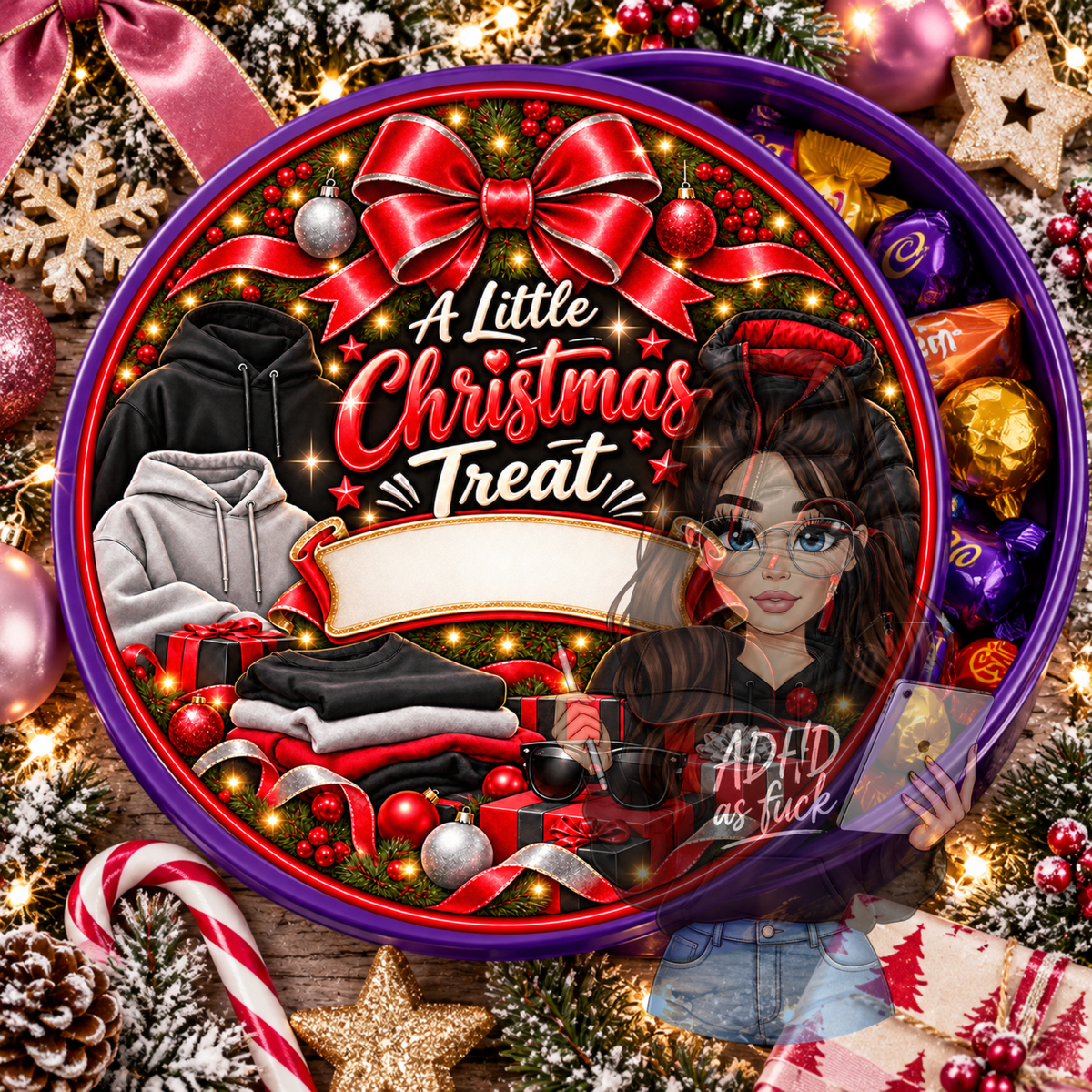 Teen Christmas Treat Topper Sticker PNG Bundle – Set of 10 | Personalised Christmas Chocolate Tub Designs | Digital Download