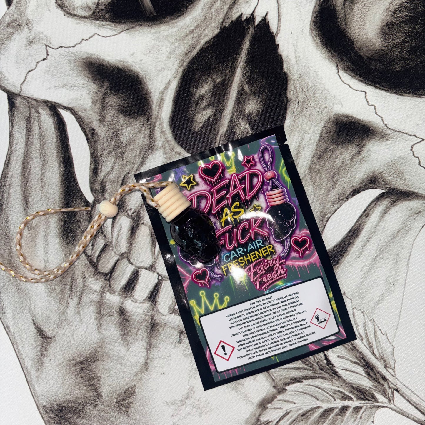 💀 Skull Glass Bottle Air Freshener – Long Lasting Hanging Car Freshener | Home Fragrance | Gothic Car Accessory | Perfume Inspired Scents