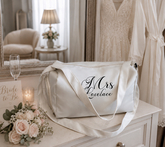 Personalised Wedding Holdall Bag | Bride Getting Ready Bag