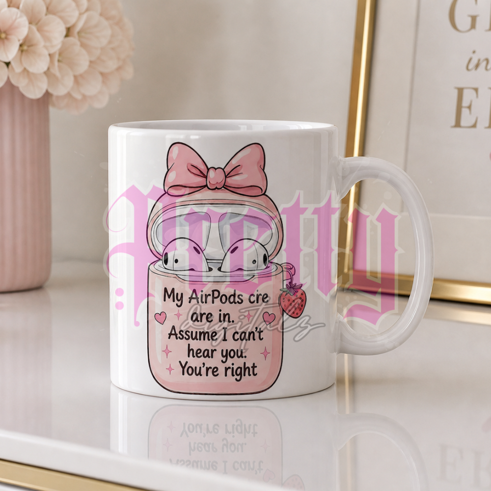 AirPods Quotes PNG Bundle x7 | Funny Girly Mug Designs | Sassy Quotes Sublimation Files | Pink Coquette Aesthetic Digital Download