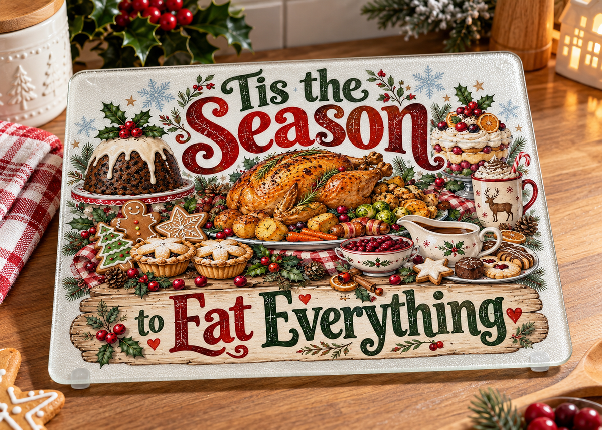 Christmas Kitchen Chopping Board PNG Bundle | 10 Festive Sublimation Designs | Funny Christmas Kitchen Digital Download