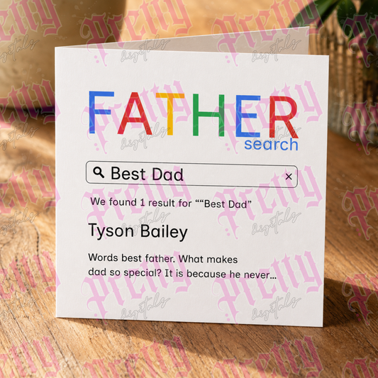 Father’s Day Search Card Digital Download | Best Dad Printable Card PNG