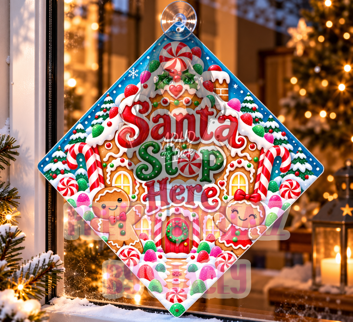 Santa Stop Here Window Sign Bundle | 20 Christmas Digital Designs | Printable Personalised PNGs