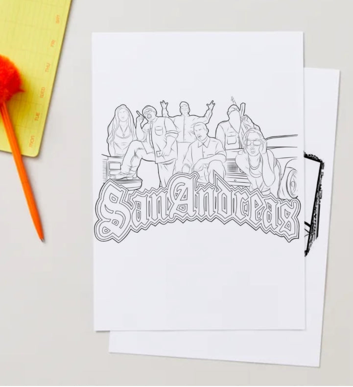 GTA colouring book pdf digital download