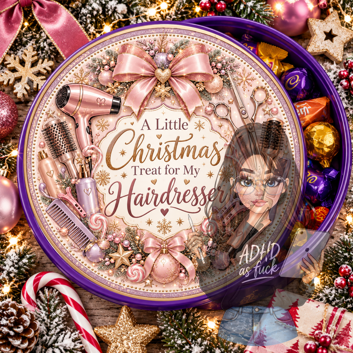 Christmas Occupation Chocolate Tub Lid Designs – Set of 9 PNG Digital Downloads