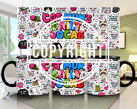 Pet Mum daily vocab mug wrap PNG bundle preview
