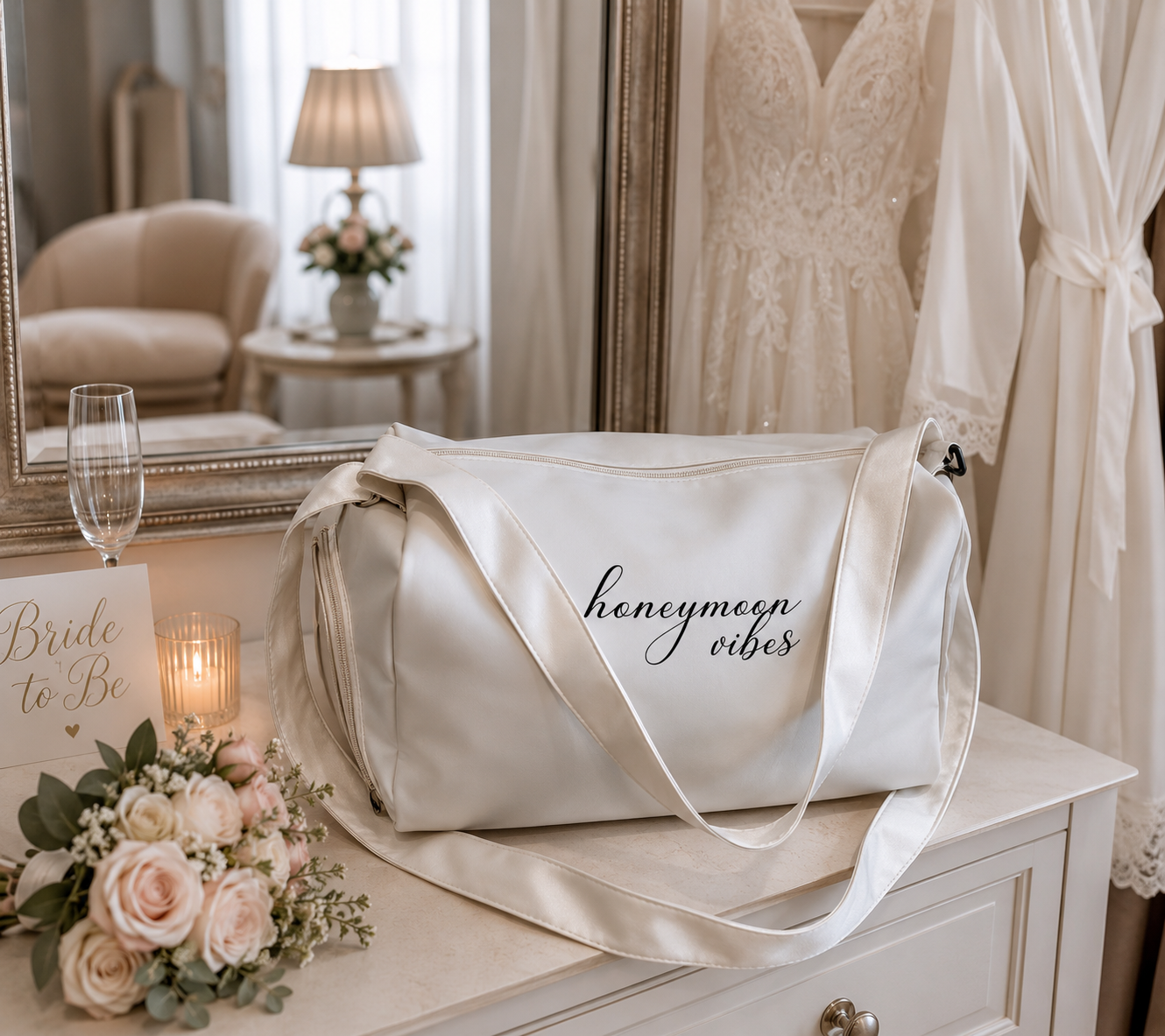 Personalised Wedding Holdall Bag | Bride Getting Ready Bag
