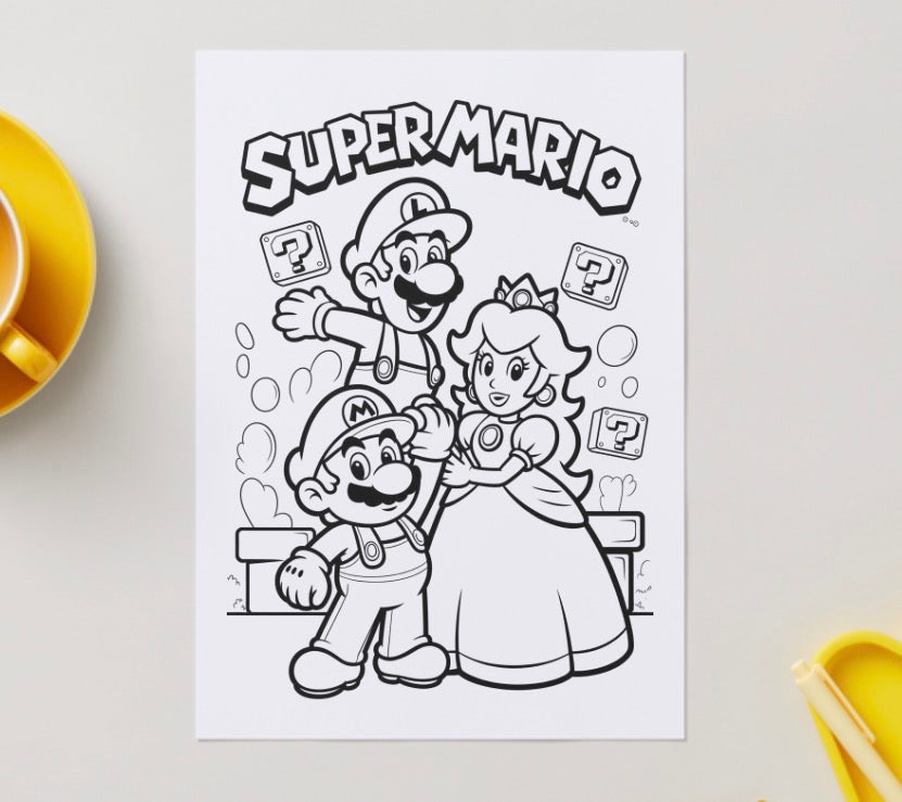 Plumber Hero Colouring Book | 21 Page Kids Colouring Pack | Fun Cartoon Character Activity Book | Printable PDF Download | Boys Gaming Inspired