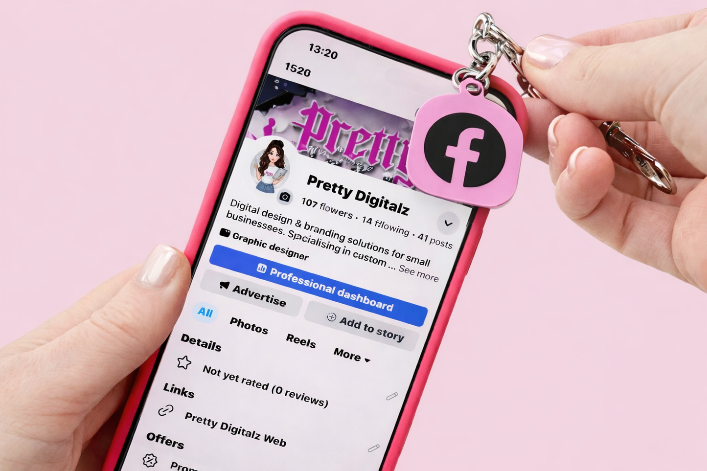NFC Social Media Keychain | Tap to Follow Tag | Business Link Keyring | Custom NFC Tag for Instagram, Facebook, TikTok | Small Business Tool