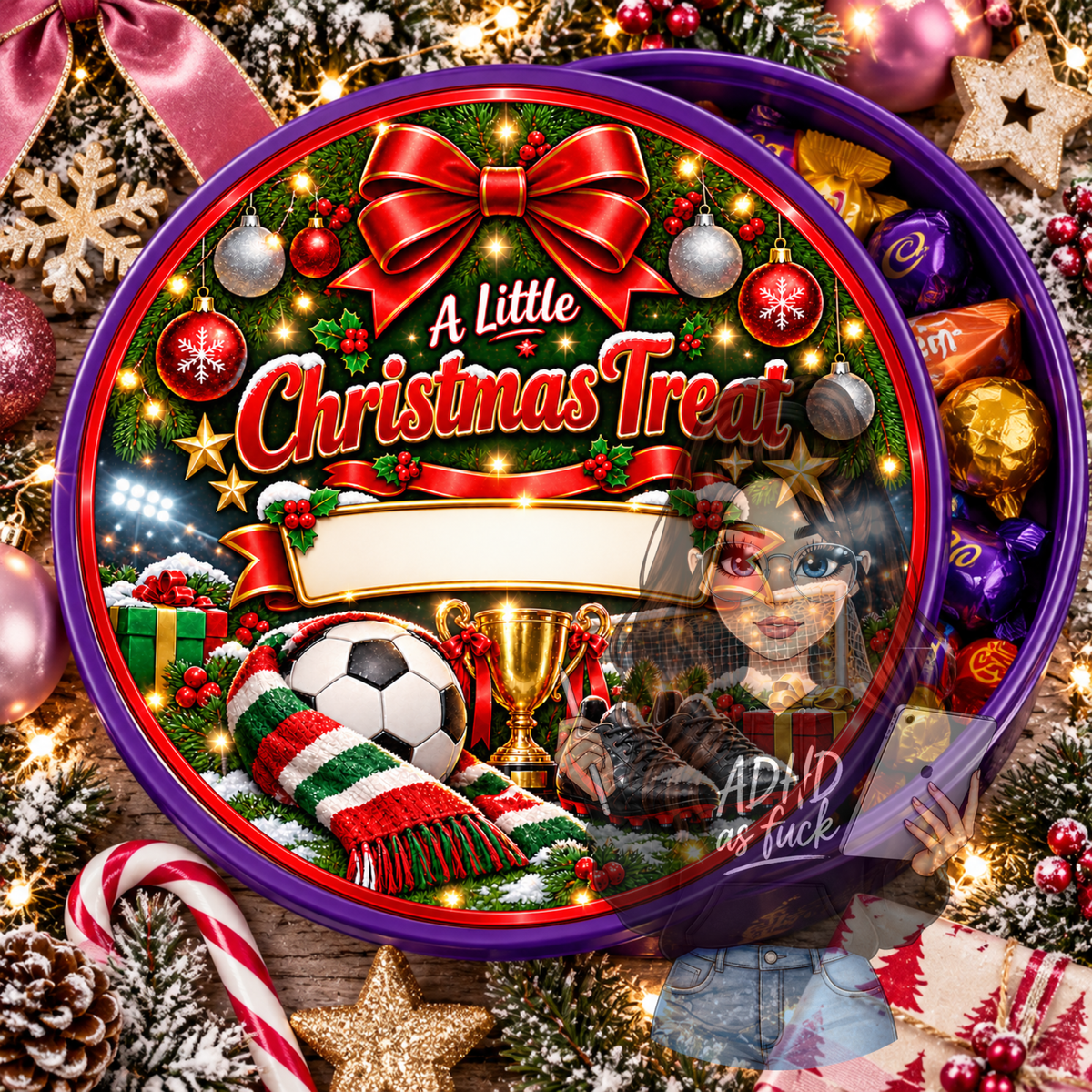 Teen Christmas Treat Topper Sticker PNG Bundle – Set of 10 | Personalised Christmas Chocolate Tub Designs | Digital Download