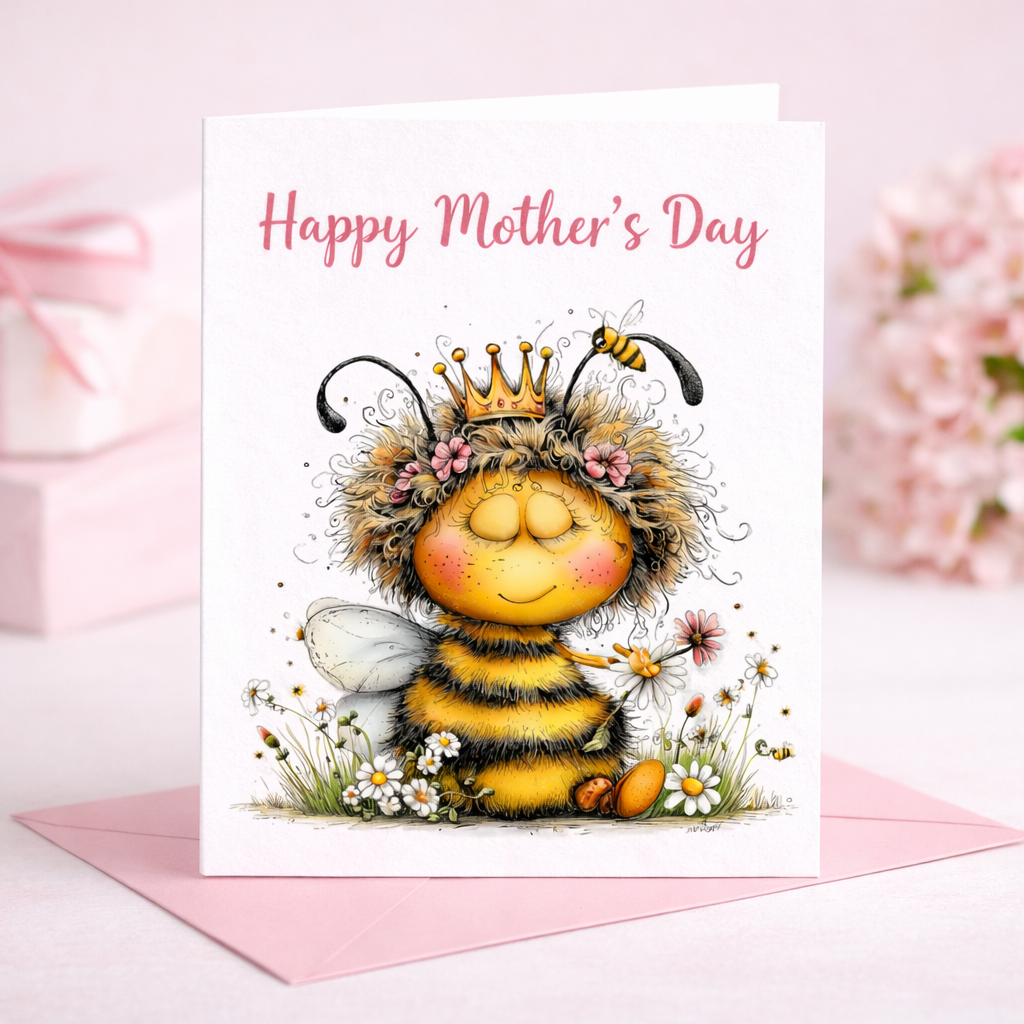 Queen Bee PNG Bundle – Set of 3 Cute Mother’s Day Bee Designs | Crown Bee Clipart | High-Resolution Sublimation PNG | No Text DIY Personalisation