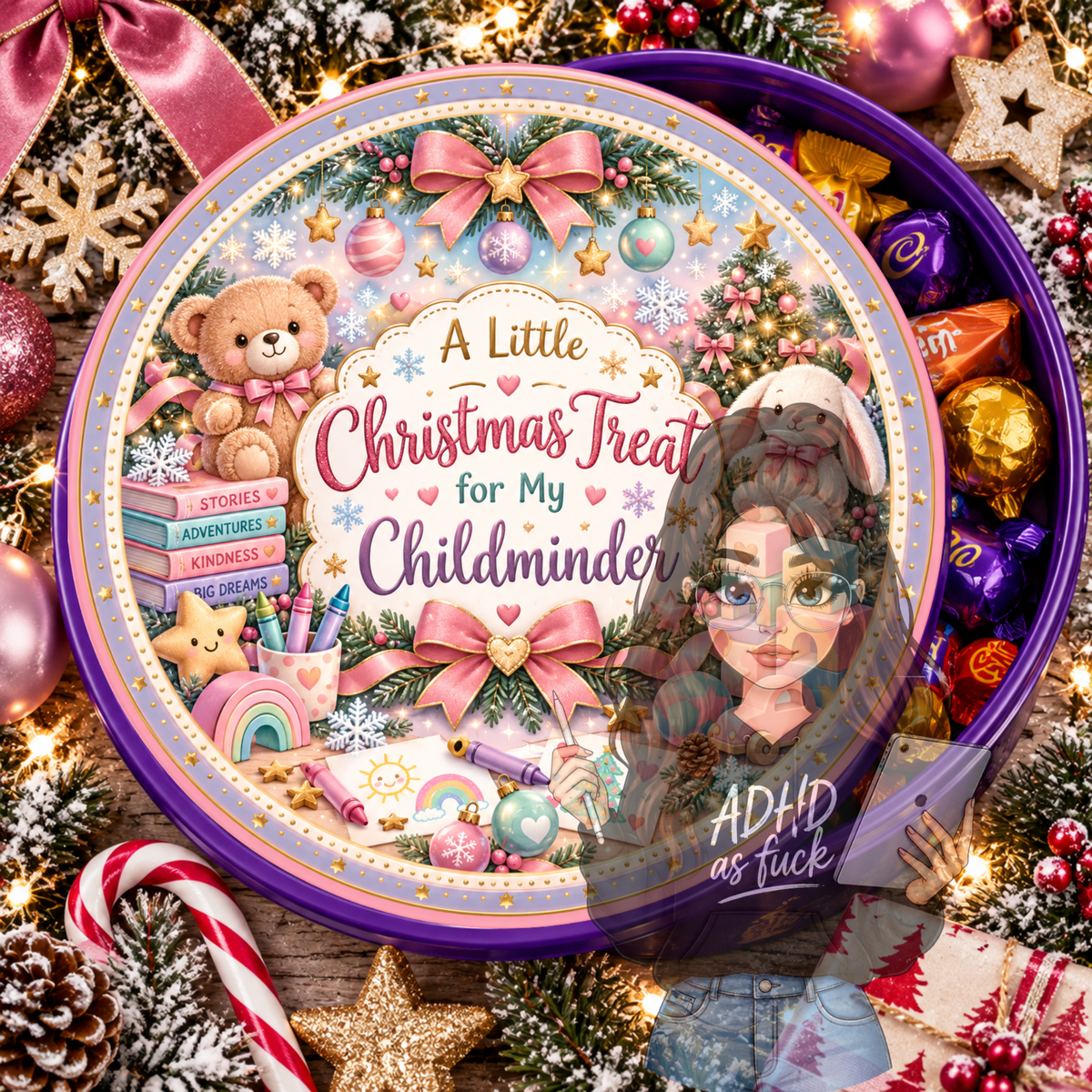 Christmas Occupation Chocolate Tub Lid Designs – Set of 9 PNG Digital Downloads