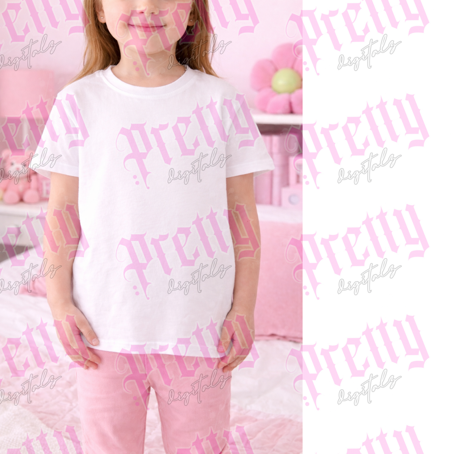 Pink Nursery Mockup Bundle – Cushion, T-Shirt, Mug & Frame Styled Product Display Set