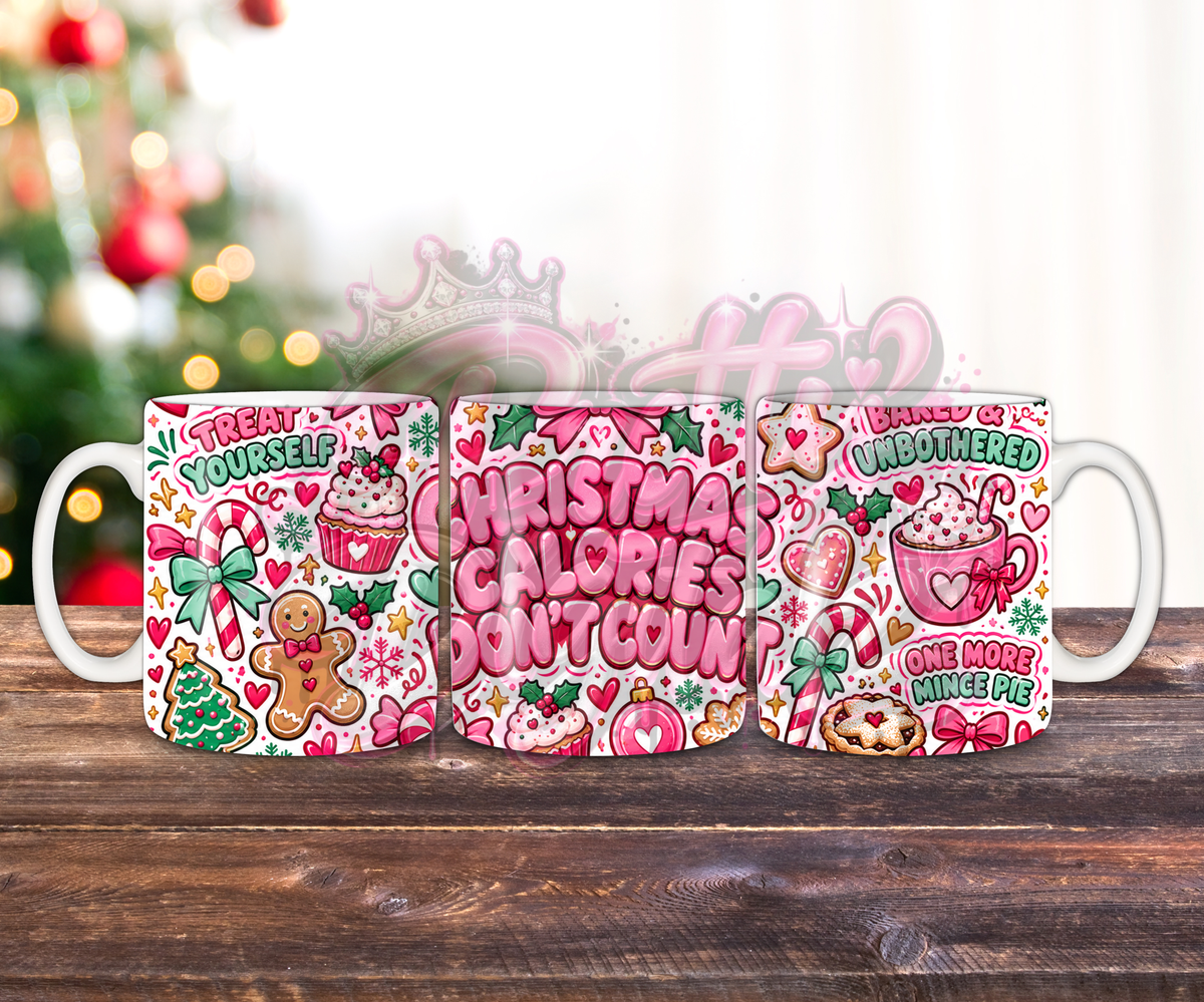 Funny Christmas Mug Wrap Bundle | 10 Pink Girly Christmas Sublimation Designs | 11oz Mug PNG Digital Download